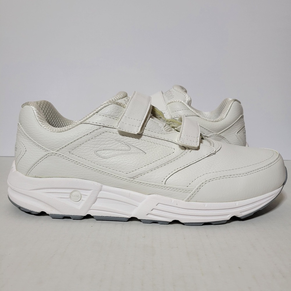 Brooks Addiction Walker V-Strap Shoes Mens 13 Wide 2E White Leather Walking
